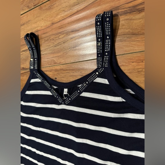 NWT Striped w/ Rhinestone Straps Dress - Picture 3 of 7